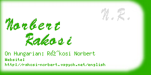 norbert rakosi business card